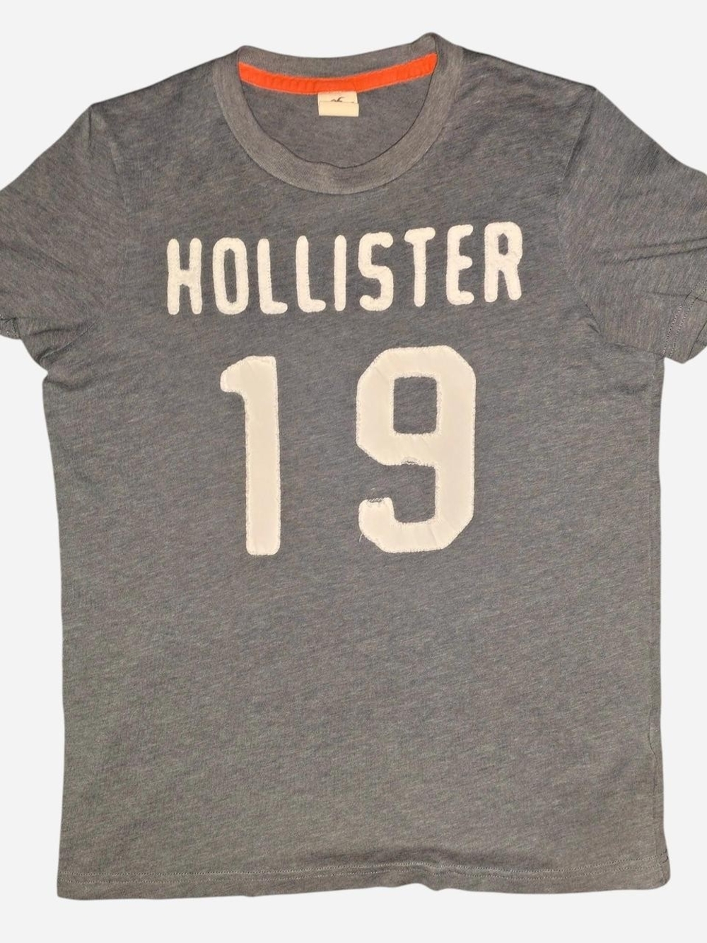 Hollister Gray Short Sleeve Tee with White '19' Logo